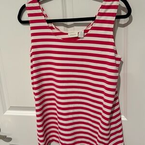 Chico’s Hot Pink & White Striped Microfiber Tank